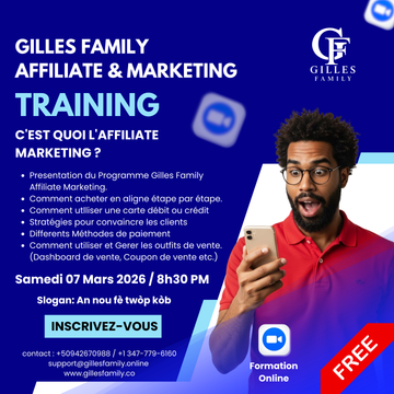 Formation Affiliate Marketing en 2026 : apprendre à gagner de l’argent en ligne avec Gilles Family