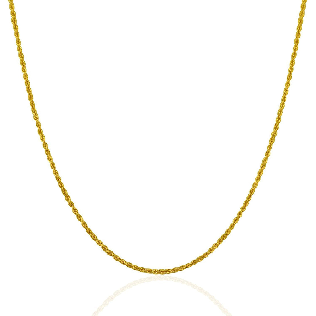 14k Yellow Gold Solid Rope Chain 1.25mm Bids.com