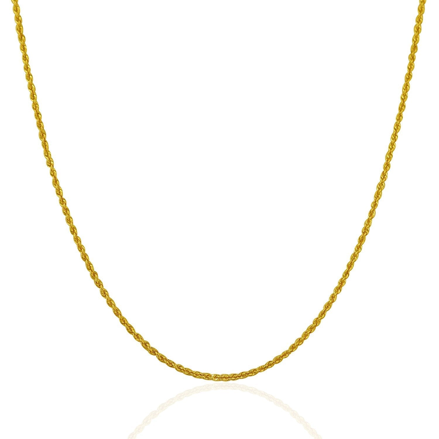 14k Yellow Gold Solid Rope Chain 1.25mm Bids.com