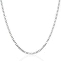 2.6mm 14k White Gold Solid Curb Chain Bids.com