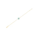 14k Yellow Gold Blue Evil Eye Bracelet (1.00 mm) Bids.com