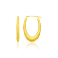 14k Yellow Gold Hoop Earrings in a Graduated Texture Style Bids.com