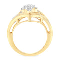 10K Yellow Gold Diamond Bypass Cluster Ring (1 Cttw, I-J Color, I2-I3 Clarity) - Size 7 Bids.com