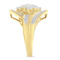 10K Yellow Gold Diamond Bypass Cluster Ring (1 Cttw, I-J Color, I2-I3 Clarity) - Size 7 Bids.com
