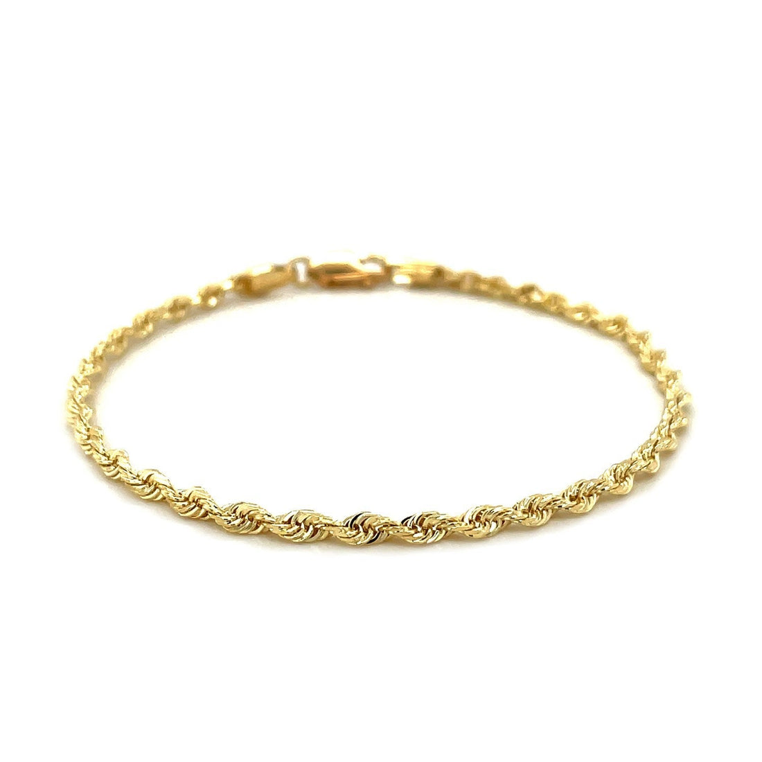 2.75mm 10k Yellow Gold Solid Diamond Cut Rope Bracelet Bids.com