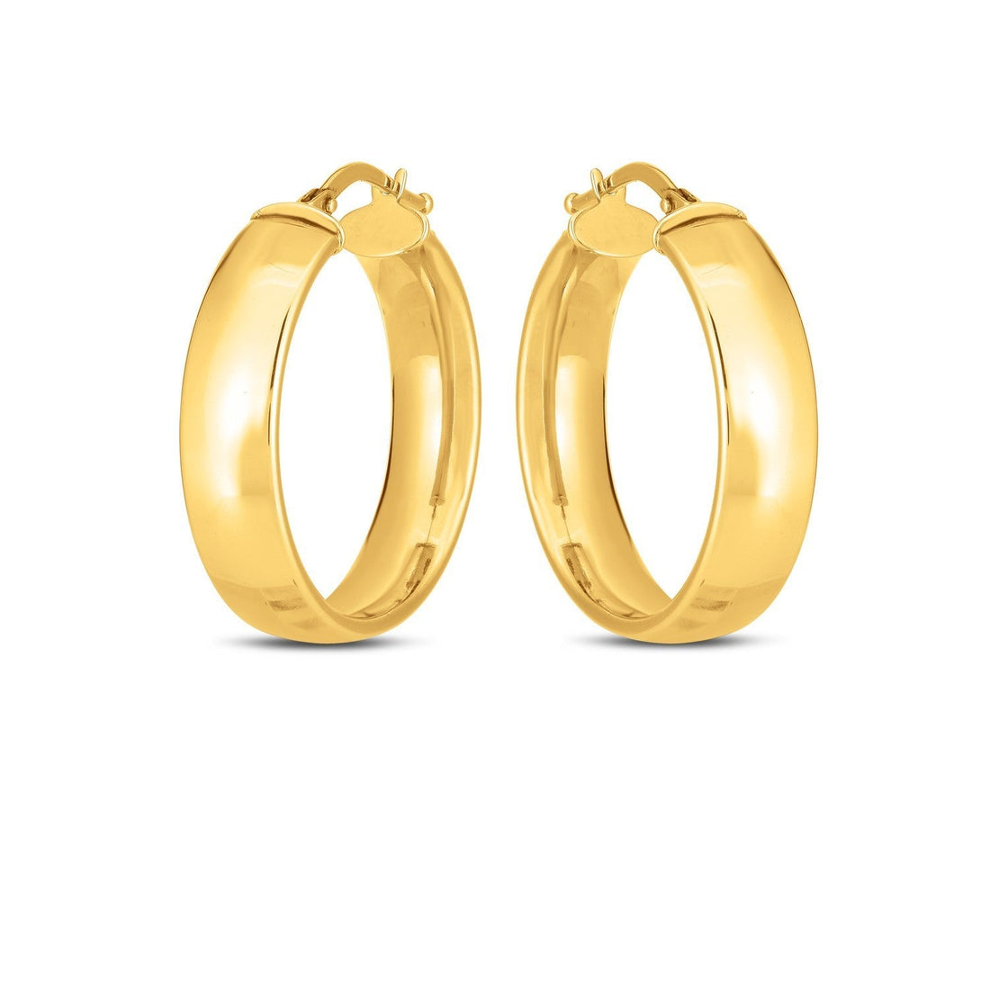 14k Yellow Gold Wedding Band Hoops (6x25mm) Bids.com