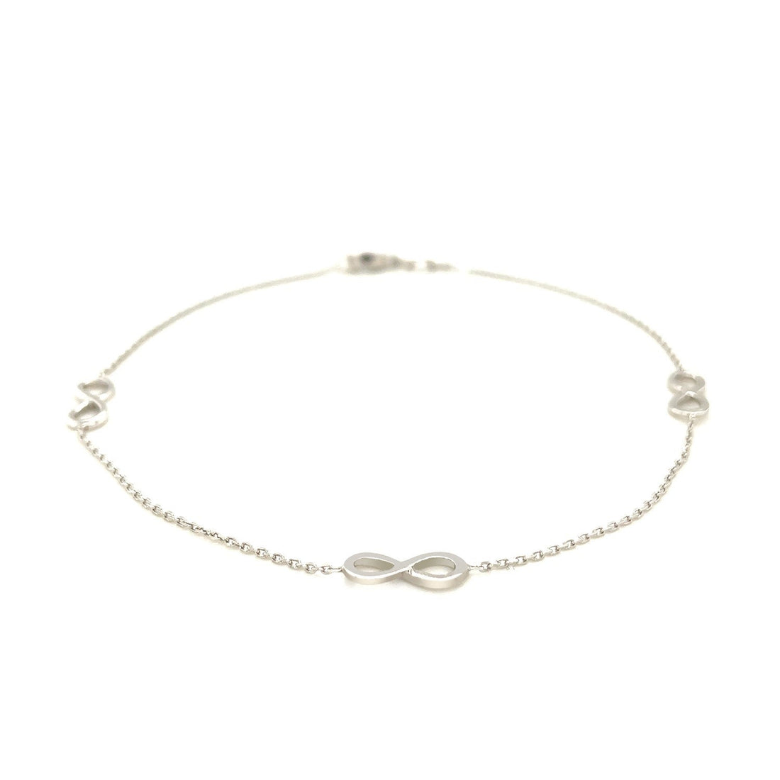 Sterling Silver Anklet with Infinity Symbols Bids.com