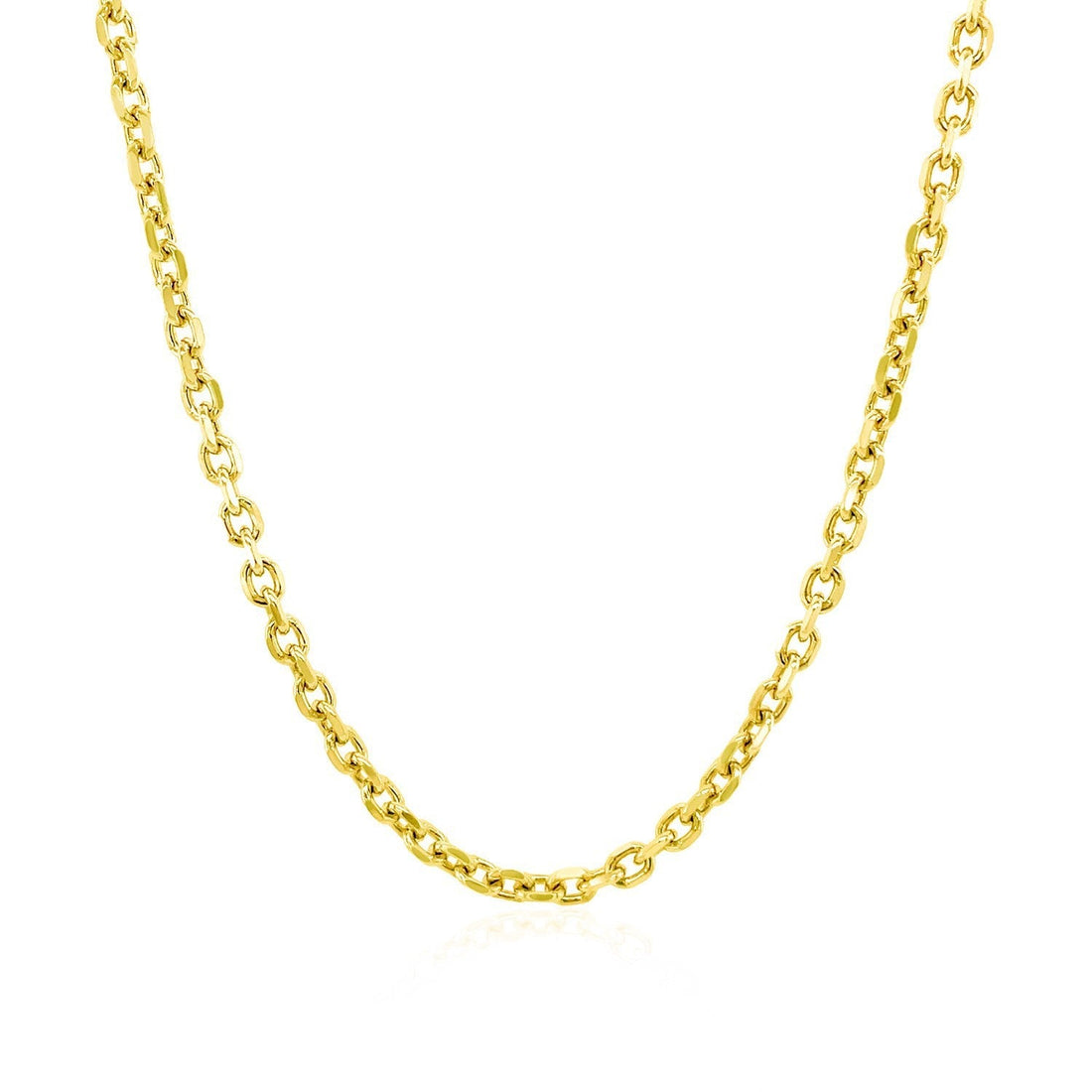 2.3mm 14k Yellow Gold Diamond Cut Cable Link Chain Bids.com