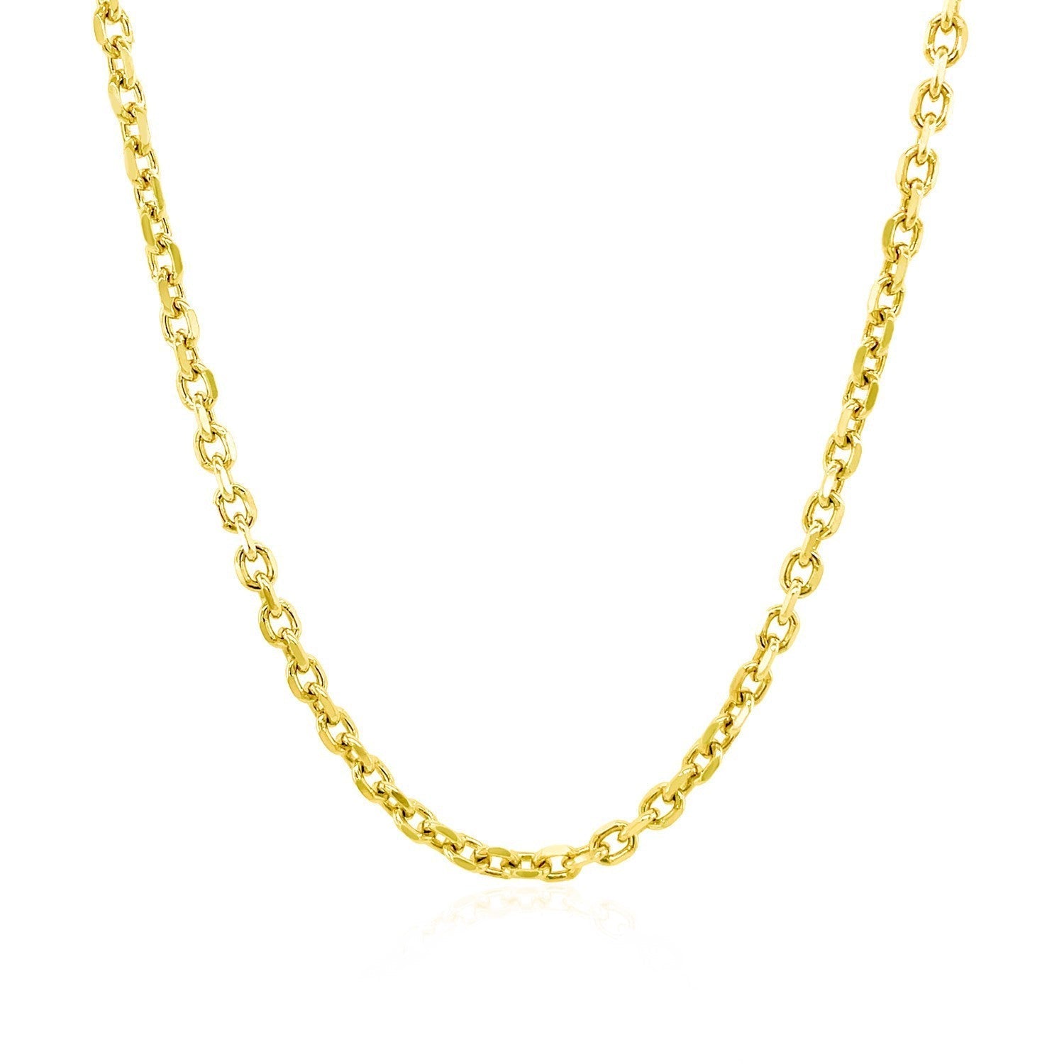 2.3mm 14k Yellow Gold Diamond Cut Cable Link Chain Bids.com