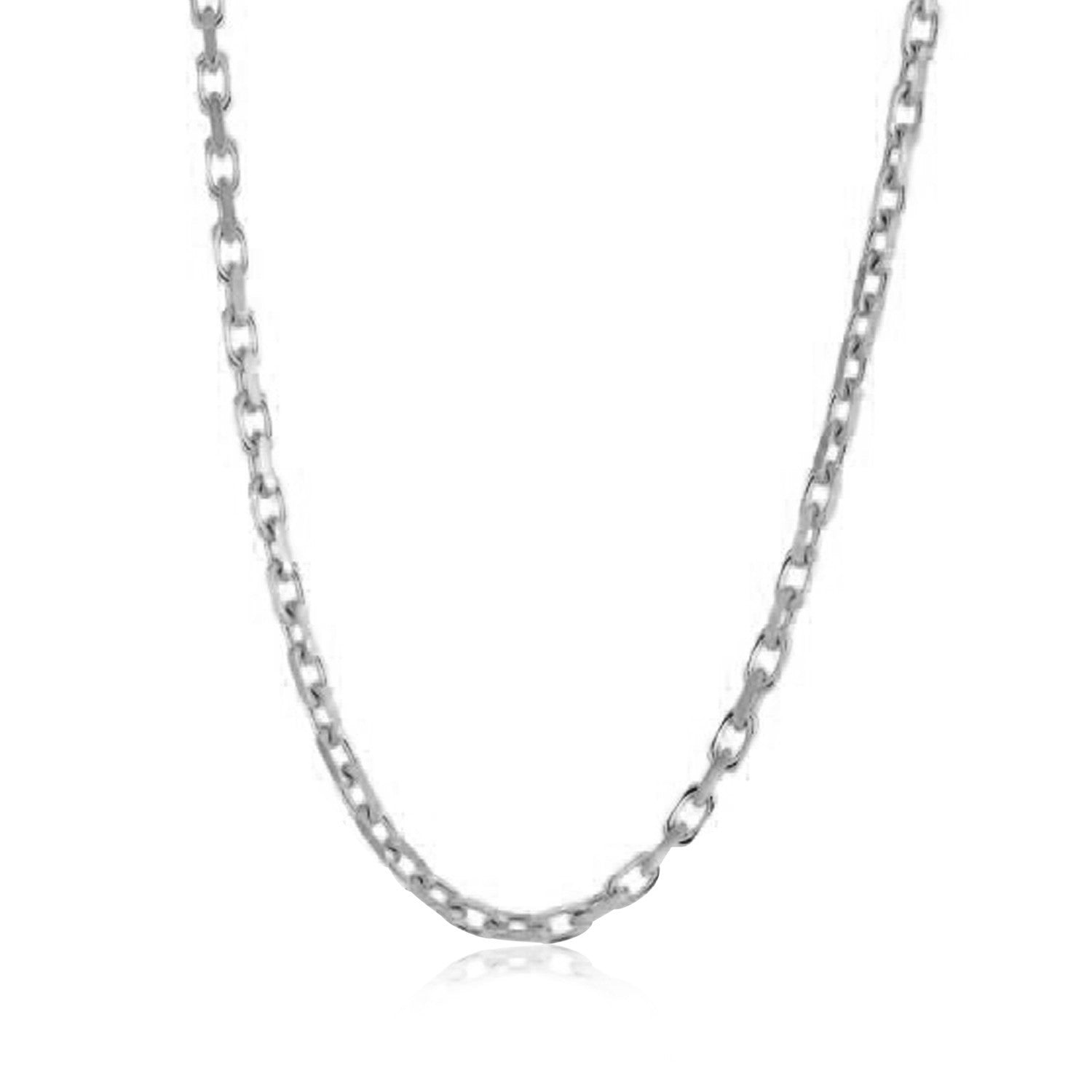 14k White Gold French Cable Link Chain (2.50 mm) Bids.com