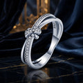 S925 Sterling Silver Oxidized Pavé Setting CZ Ring Size 6 for Women Bids.com
