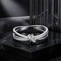 S925 Sterling Silver Oxidized Pavé Setting CZ Ring Size 6 for Women Bids.com