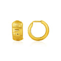 Reversible Textured and Smooth Snuggable Earrings in 10k Yellow Gold Bids.com