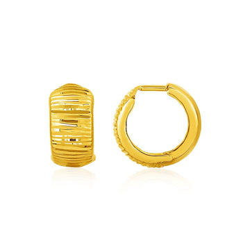 Reversible Textured and Smooth Snuggable Earrings in 10k Yellow Gold Bids.com