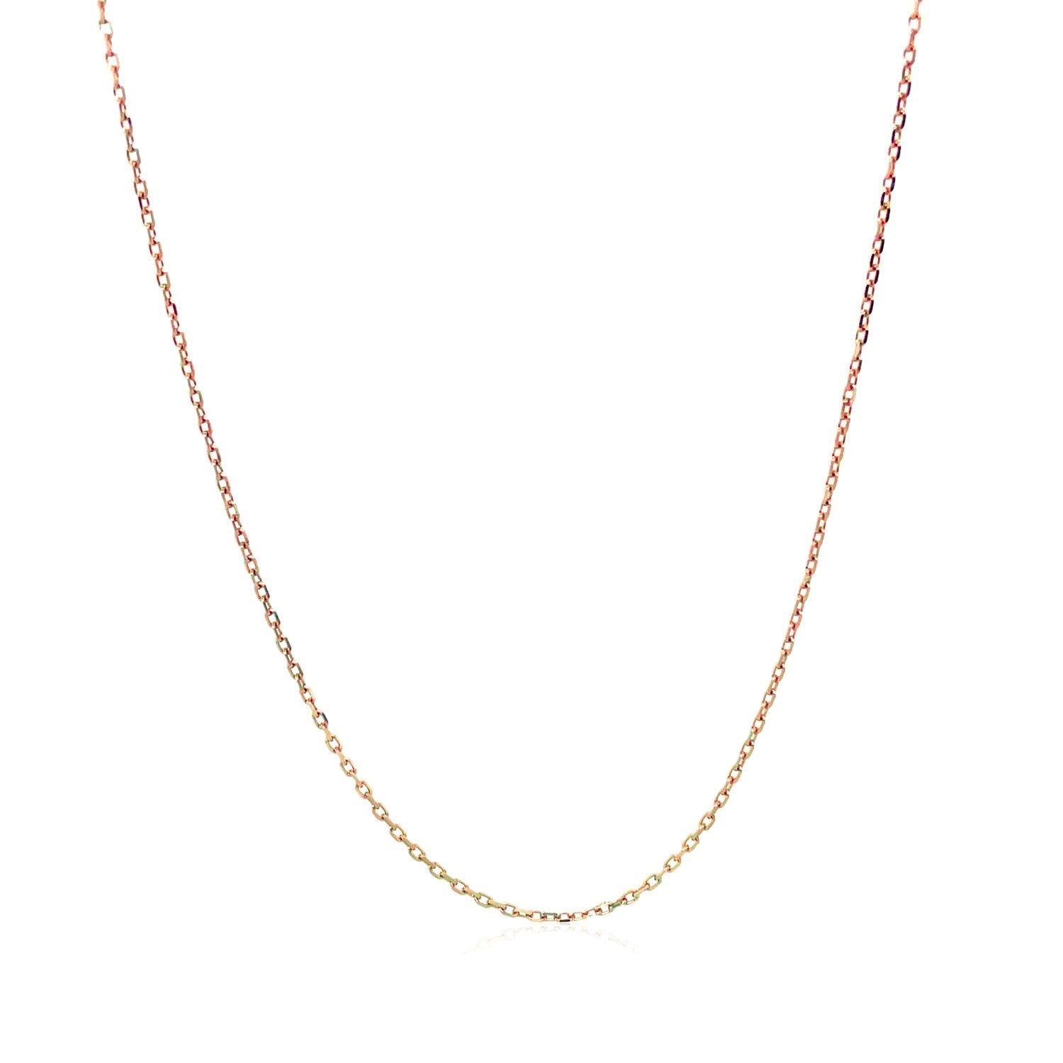 18k Rose Gold Diamond Cut Cable Link Chain (0.75 mm) Bids.com