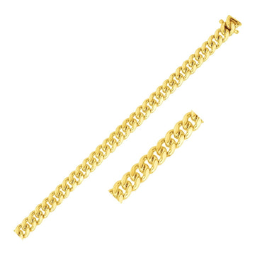 6.0mm 14k Yellow Gold Classic Miami Cuban Solid Chain Bids.com