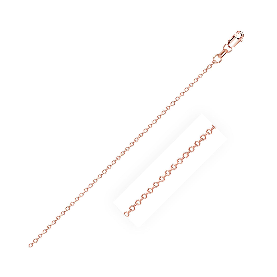 18k Rose Gold Diamond Cut Cable Link Chain (0.75 mm) Bids.com
