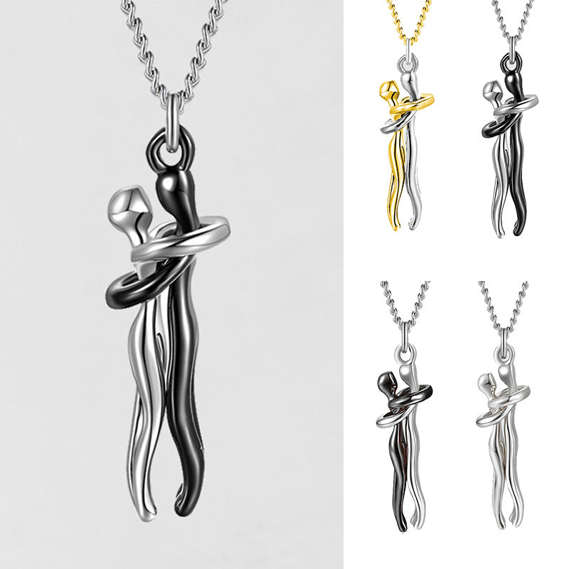Love Hug Necklace Unisex Men Women Couple Jewelry Simple Temperament Clavicle Chain Valentines Day Lover Gift Gilles Family