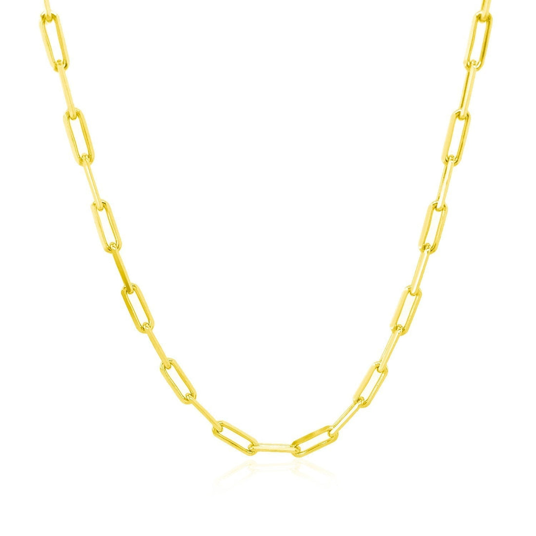 18K Yellow Gold Paperclip Chain (2.50 mm) Bids.com
