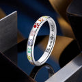925 Sterling Silver Enamel Oxidized Silver Ring Size 6.0 Bids.com