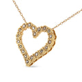 10K Yellow Gold Flashed .925 Sterling Silver 1/2 Cttw Champagne Diamond Miracle Plate Heart Pendant Necklace (K-L Color, I1-I2 Clarity) - 18