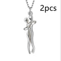 Love Hug Necklace Unisex Men Women Couple Jewelry Simple Temperament Clavicle Chain Valentines Day Lover Gift Gilles Family