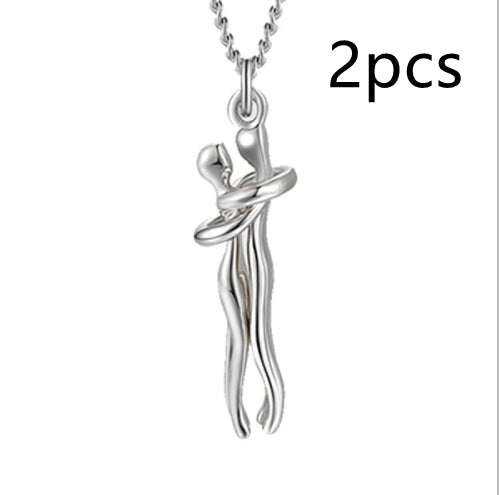 Love Hug Necklace Unisex Men Women Couple Jewelry Simple Temperament Clavicle Chain Valentines Day Lover Gift Gilles Family