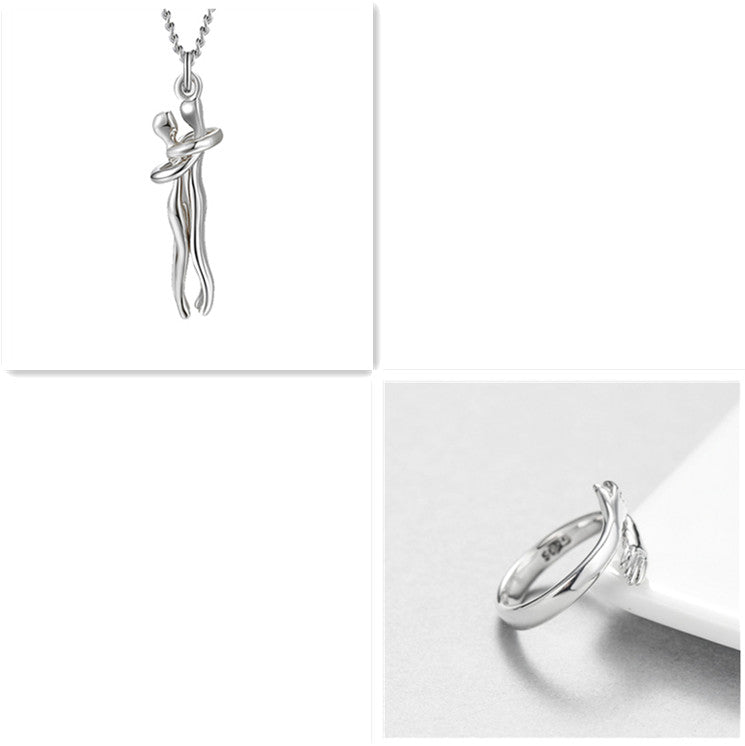 Love Hug Necklace Unisex Men Women Couple Jewelry Simple Temperament Clavicle Chain Valentines Day Lover Gift Gilles Family