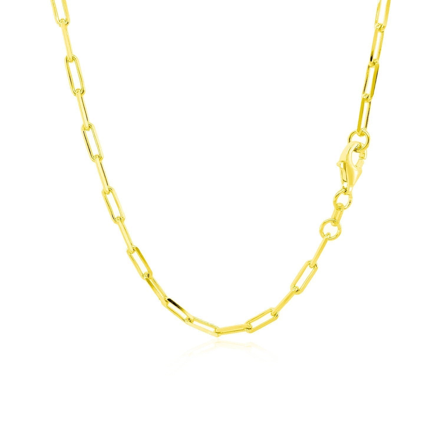 18K Yellow Gold Paperclip Chain (2.50 mm) Bids.com