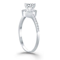 14k White Gold Diamond Halo Collar Engagement Ring Bids.com