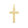 14k Yellow Gold High Polish Textured Cross Pendant Bids.com