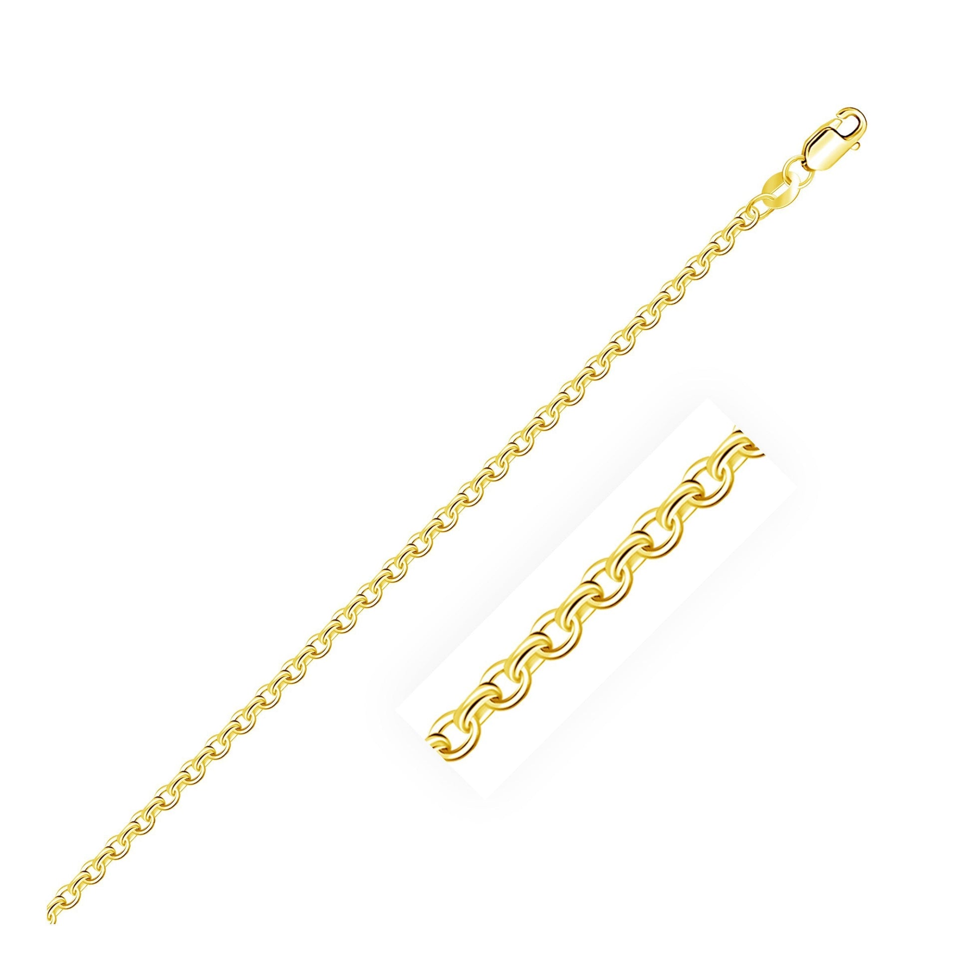 2.3mm 14k Yellow Gold Diamond Cut Cable Link Chain Bids.com