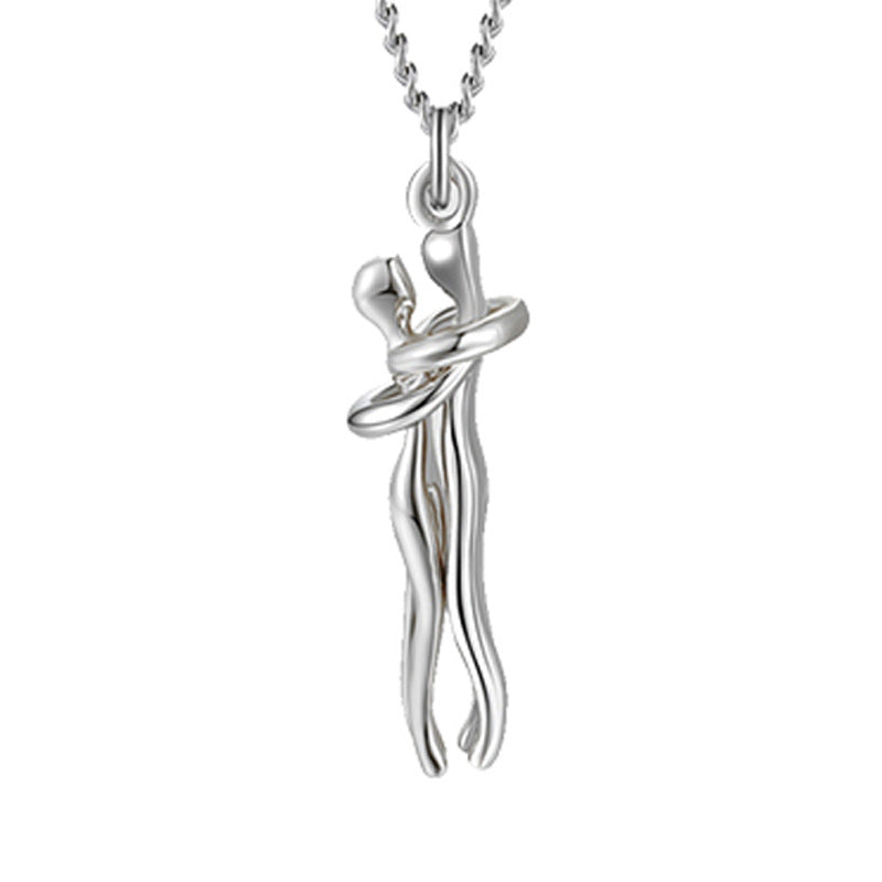 Love Hug Necklace Unisex Men Women Couple Jewelry Simple Temperament Clavicle Chain Valentines Day Lover Gift Gilles Family