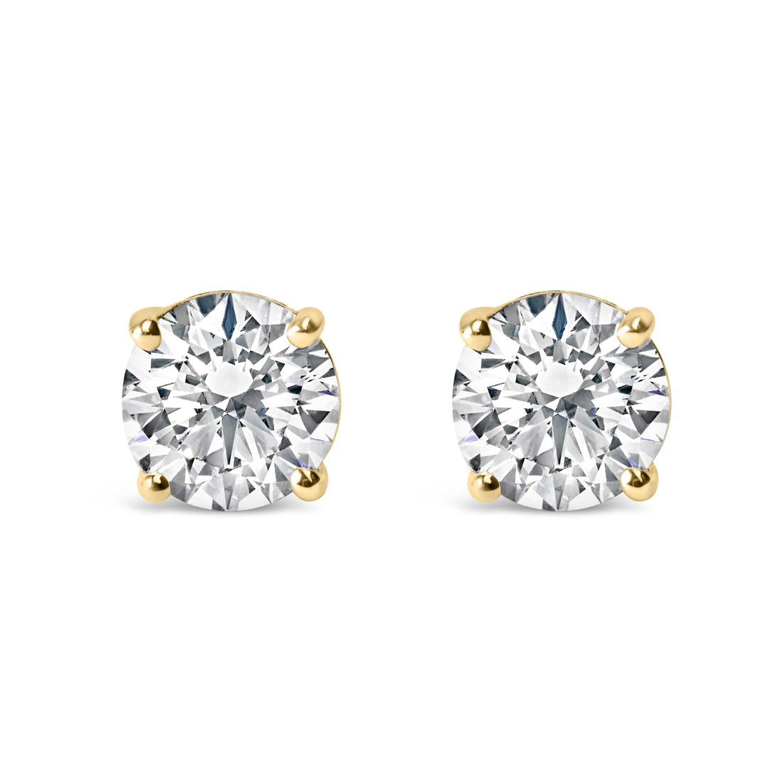 14K White Gold 2.00 Cttw Lab Grown Round Brilliant-Cut Diamond Classic 4-Prong Stud Earrings with Screw Backs (F-G color, VVS2-VS1 Clarity) Bids.com