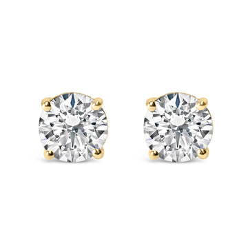 14K White Gold 2.00 Cttw Lab Grown Round Brilliant-Cut Diamond Classic 4-Prong Stud Earrings with Screw Backs (F-G color, VVS2-VS1 Clarity) Bids.com
