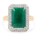 5.71 Carat Dyed Emerald and White Diamond 14K Yellow Gold Ring Bids.com