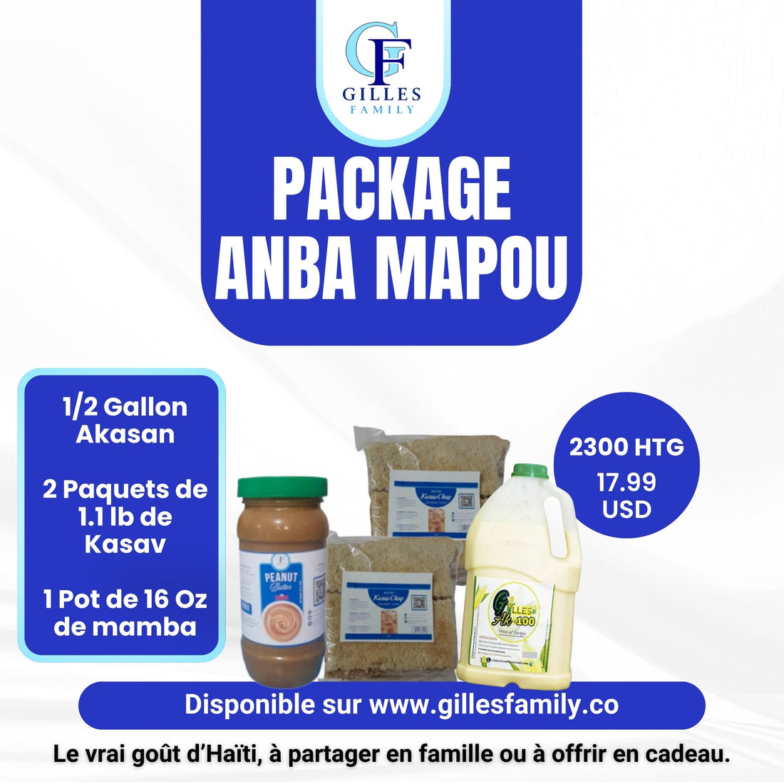 Package nan Mapou 'Akasan, Kasav. Manba' Gilles Family