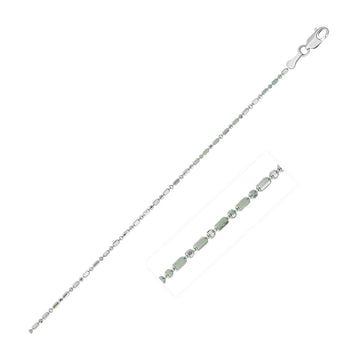 14k White Gold Diamond-Cut Bead Chain 1.0mm Bids.com