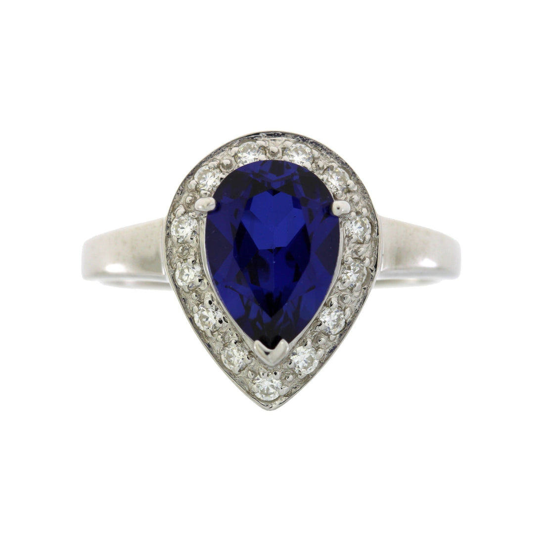 Created Sapphire Moissanite Ring Sterling Silver Bids.com