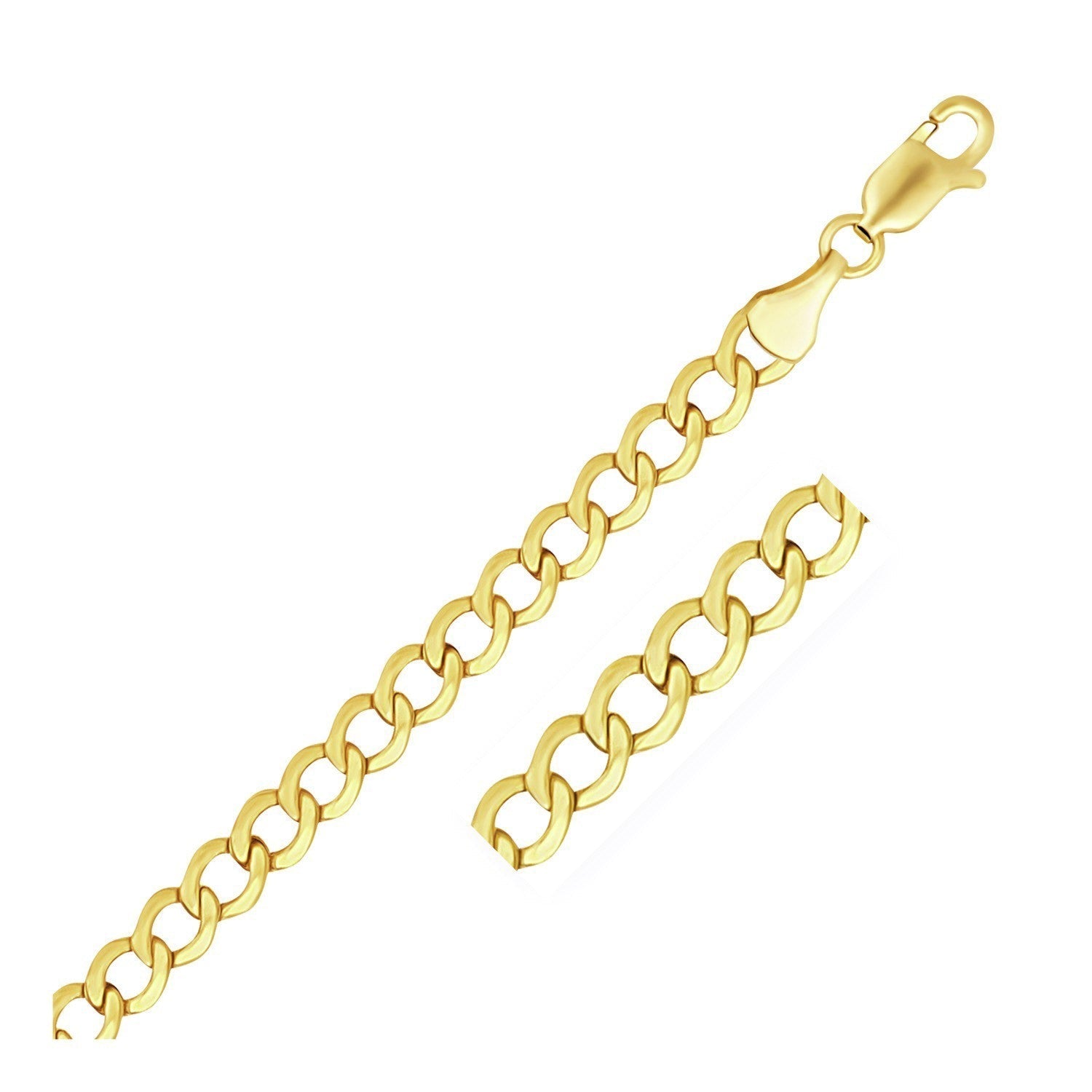 5.3mm 10k Yellow Gold Curb Chain Bids.com