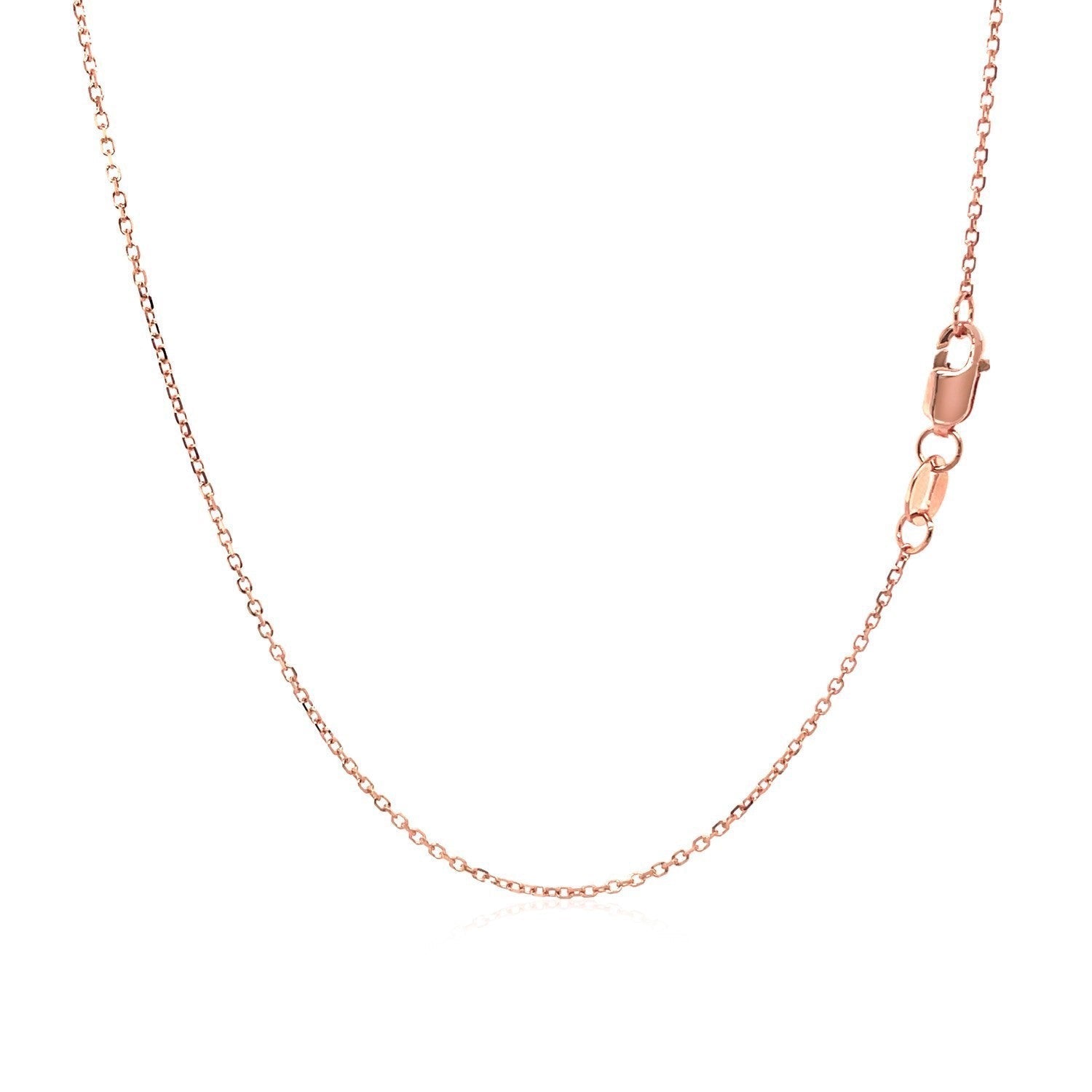 18k Rose Gold Diamond Cut Cable Link Chain (0.75 mm) Bids.com