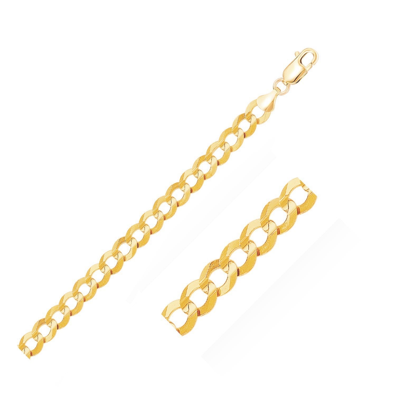 8.2mm 14k Yellow Gold Solid Curb Bracelet Bids.com
