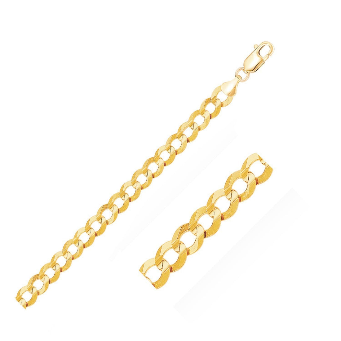 8.2mm 14k Yellow Gold Solid Curb Bracelet Bids.com