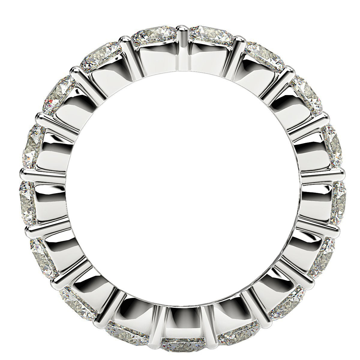 Round Cut Lab Grown Diamond Eternity Ring in 14k White Gold (3 cttw FG/VS2) Bids.com