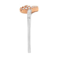 10K Rose Gold over .925 Sterling Silver 1/5 Cttw Diamond Two Tone Open Heart Promise or Fashion Ring (I-J Color, I2-I3 Clarity) - Size 6 Bids.com