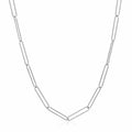 14k White Gold Wire Paperclip Chain (2.7mm) Bids.com