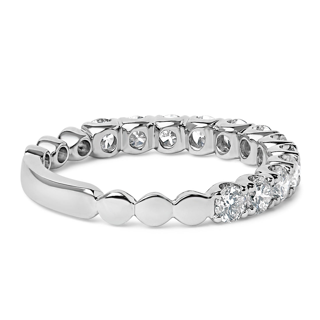 14K White Gold 1.00 Cttw Round Diamond Prong Set Wedding Band Bids.com