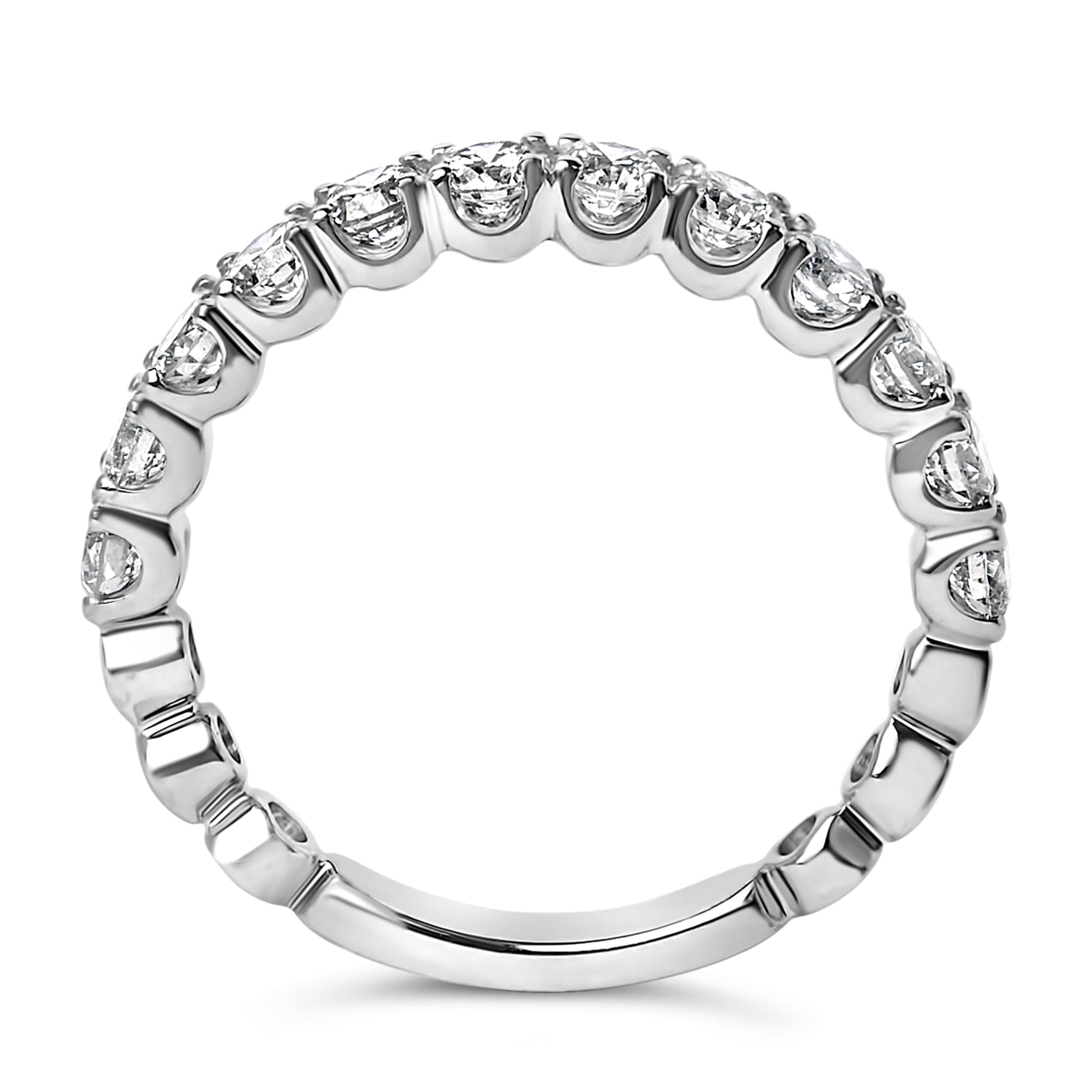 14K White Gold 1.00 Cttw Round Diamond Prong Set Wedding Band Bids.com