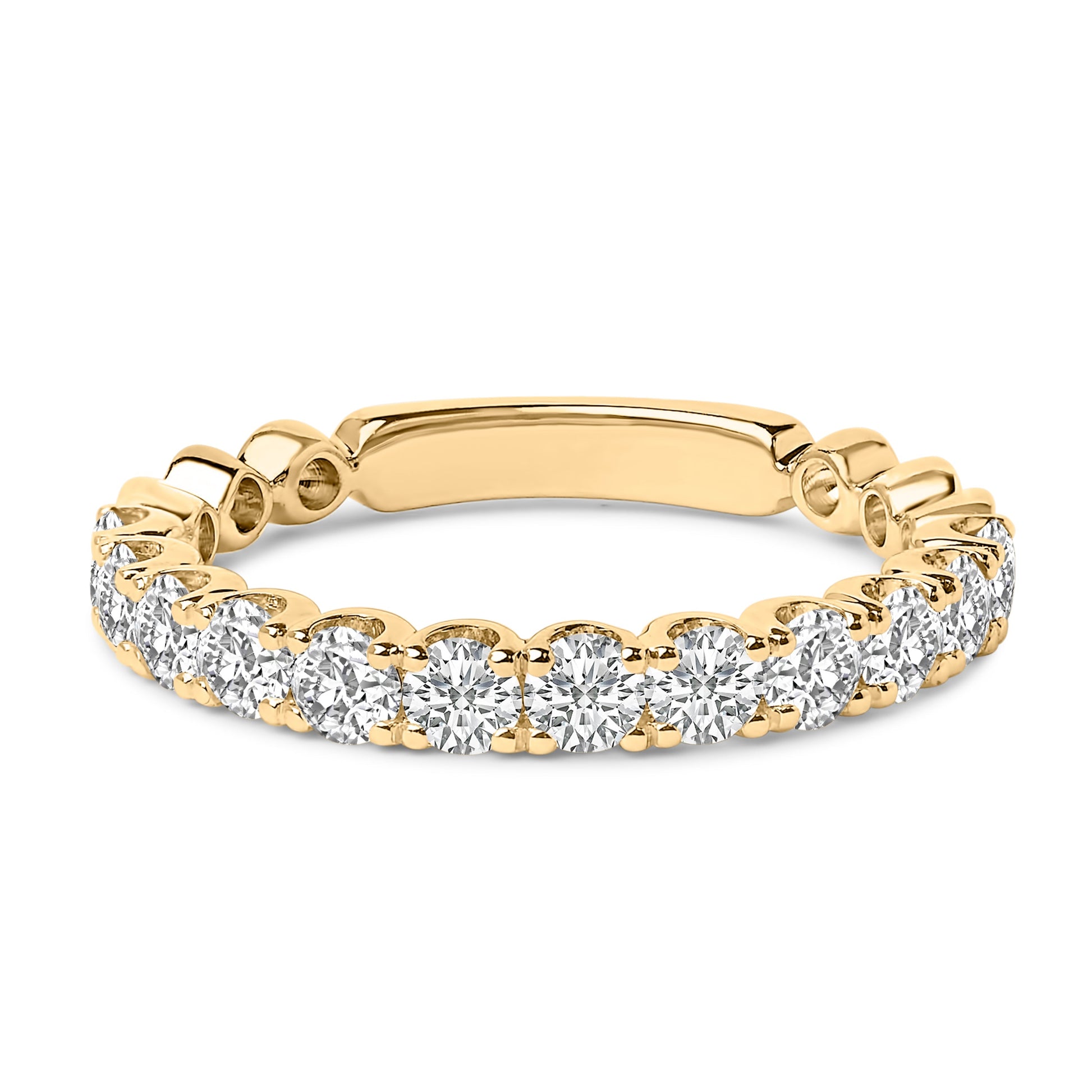 14K White Gold 1.00 Cttw Round Diamond Prong Set Wedding Band Bids.com
