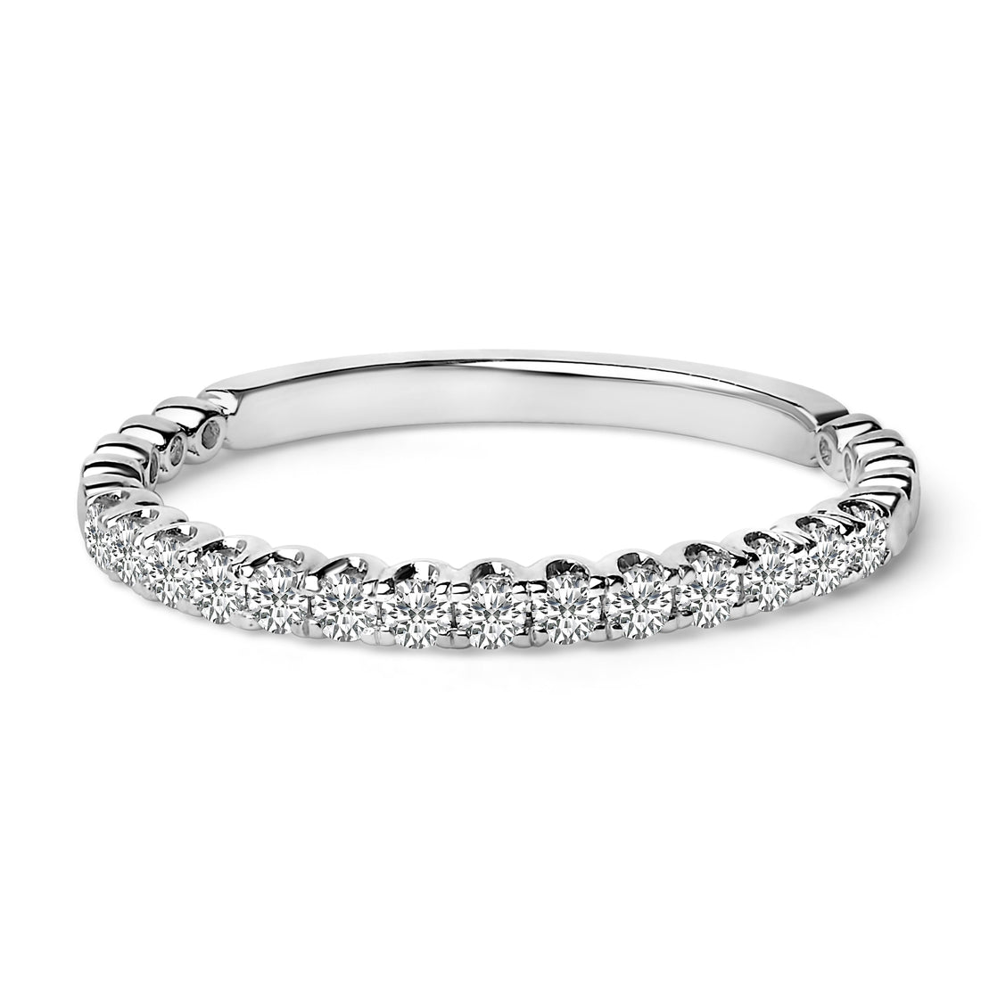 14K White Gold 1/4 Cttw Round Diamond Prong Set Wedding Band Bids.com